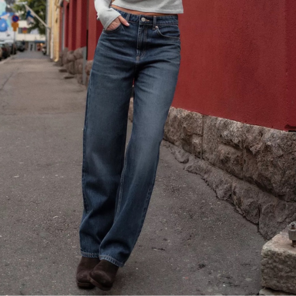 Classic Blue Mom Fit High Waisted Women's Jeans